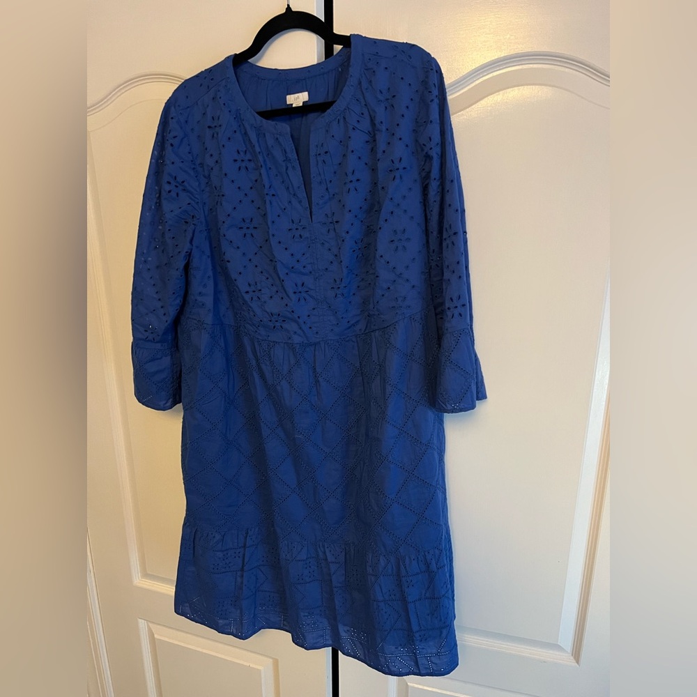 J. Jill Royal Blue Long Sleeve Dress